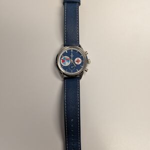 Yema Yachtingraf Croisière Meca-Quartz Chronograph w/Blue Leather Strap